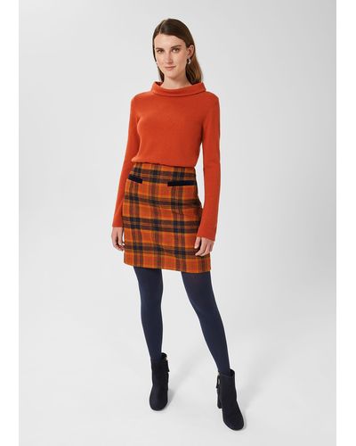 Hobbs Ruthie Wool Skirt - Orange