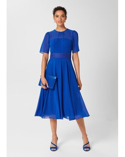 Hobbs Cressida Fit And Flare Dress - Blue