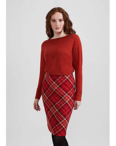 Hobbs Daphne Wool Skirt - Red