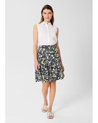 Hobbs Kadey Printed Skirt - Blue