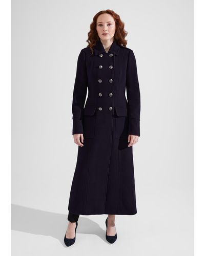 Hobbs Iris Italian Wool Maxi Coat - Blue