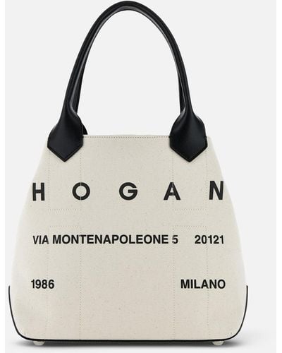 Hogan Script Shopping Bag Medium - White