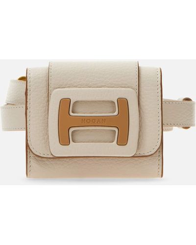 Hogan Belt With A Pouch - White