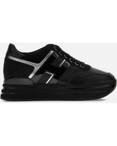 Hogan Sneakers in pelle nera con inserti glitterati - Nero
