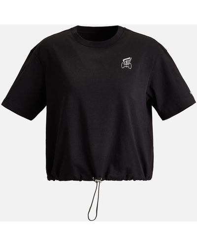 Hogan Camiseta Cropped - Negro
