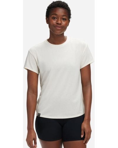 Hoka One One Essential T-Shirt für Damen in Eggnog Größe L | Kurzarmshirts - Weiß
