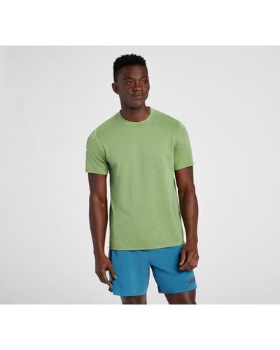 Hoka One One T-Shirt aus mittelschwerer Merinowollmischung Schuhe für Herren in Loden Frost Größe M | Wandern - Grün