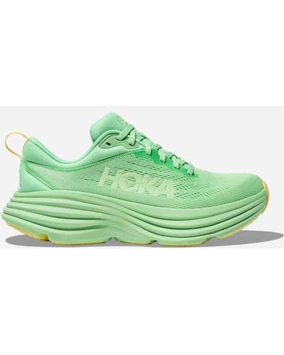 Hoka One One Bondi 8 Schuhe für Herren in Lime Glow/Lemonade Größe 42 | Straße - Grün