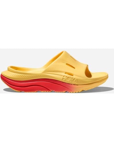 Hoka One One Ora Recovery Slide 3 Chaussures en Poppy/Cerise Taille M36/ W 37 1/3 | Récupération - Jaune