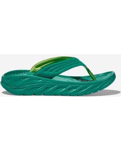 Hoka One One Ora Recovery Flip 2 Schuhe für Herren in Tech Green/Lettuce Größe 44 | Freizeit - Grün