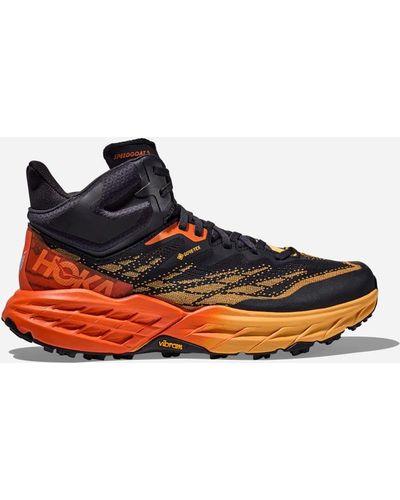 Hoka One One Speedgoat 5 Mid GORE-TEX Chaussures pour Homme en Blue Graphite/Amber Yellow Taille 41 1/3 | Trail - Noir