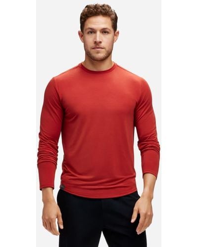 Hoka One One T-shirt à manches longues Essential pour Homme en Rust Taille L | T-Shirts À Manches Longues - Rouge