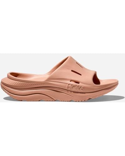 Hoka One One Ora Recovery Slide 3 Schuhe in Sandstone/Sandstone Größe M37 1/3/ W38 2/3 | Freizeit - Pink