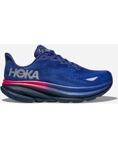 Hoka One One Clifton 9 GORE-TEX Chaussures pour Femme en Dazzling Blue/Evening Sky Taille 36 2/3 | Route - Bleu