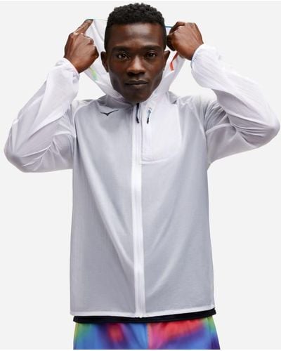 Hoka One One Skyflow Jacke für Herren in White/Multi Größe M | Jacken - Weiß