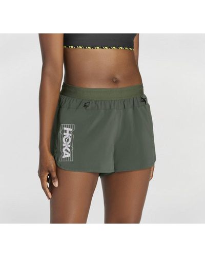 Hoka One One Speedgoat Trail-Shorts für Damen in Thyme Größe L | Shorts - Grün