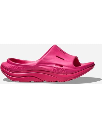Hoka One One Ora Recovery Slide 3 Schuhe in Pink Yarrow/Pink Yarrow Größe M41 1/3/ W42 2/3 | Freizeit