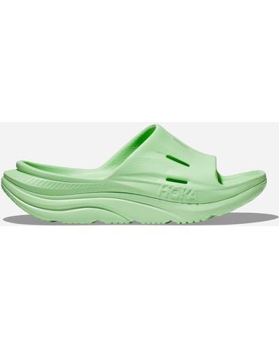 Hoka One One Ora Recovery Slide 3 Schuhe in Lime Glow/Lime Glow Größe M41 1/3/ W42 2/3 | Freizeit - Grün