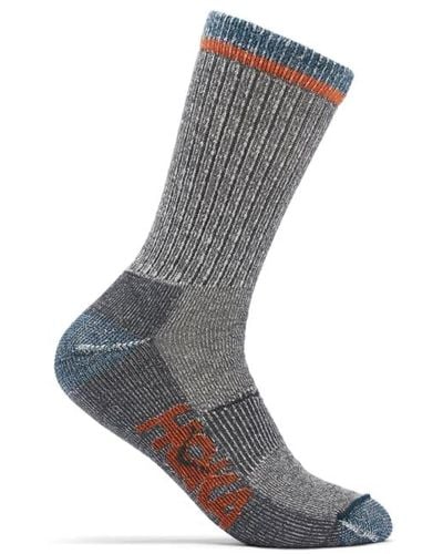 Hoka One One Merino Trail Crew Sock In Castlerock, Size Medium - Grey