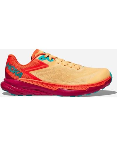 Hoka One One Zinal Chaussures pour Homme en Impala/Flame Taille 47 1/3 | Trail - Rouge