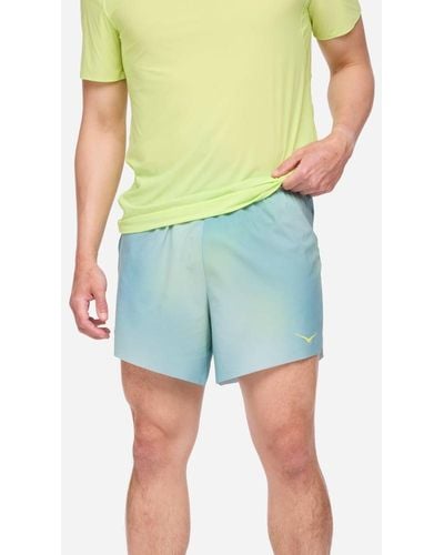 Hoka One One Glide Shorts mit Slip, 13 cm für Herren in Run Print Größe M | Shorts - Blau
