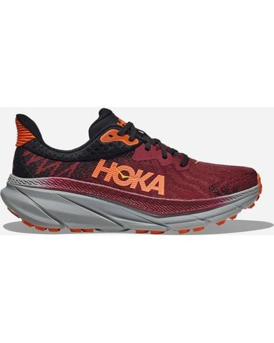 Hoka One One Challenger 7 Chaussures pour Homme en Cabernet/Flame Taille 47 1/3 | Route - Rouge