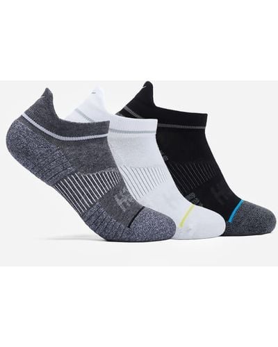 Hoka One One Dreierpack Lauffüßlinge Schuhe in White/Black/Grey Größe L | Straße - Blau