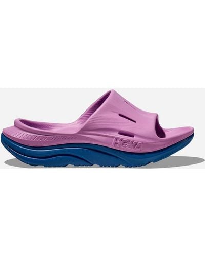 Hoka One One Ora Recovery Slide 3 Chaussures en Cyclamen/Coastal Sky Taille M42 2/3/ W44 | Récupération - Violet