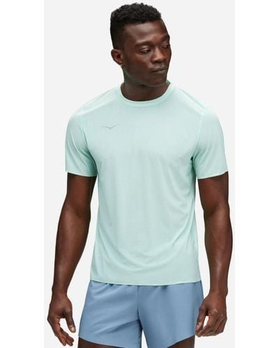 Hoka One One Haut de running Airolite pour Homme en Cloudless Taille XL | T-Shirts À Manches Courtes - Bleu