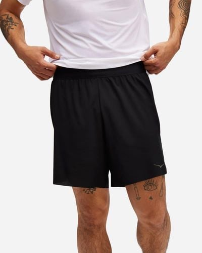Hoka One One Glide Shorts mit Slip, 18 cm für Herren in Black Größe XL | Shorts - Weiß