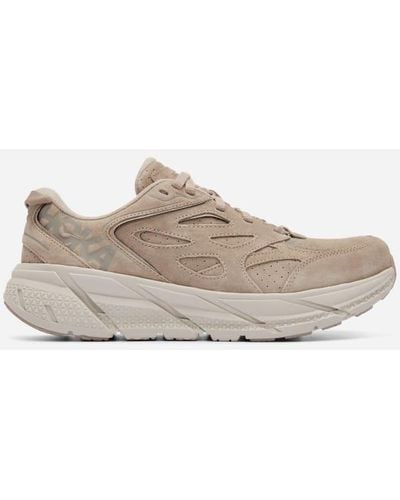 Hoka One One Clifton L Suede Chaussures en Simply Taupe/Pumice Stone Taille 36 2/3 | Marche - Multicolore