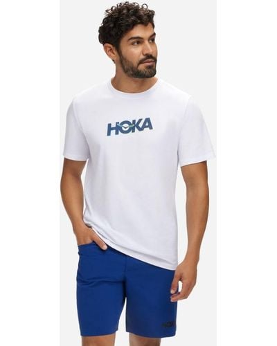 Hoka One One T-shirt à manches courtes Graphic pour Homme en White Taille S | T-Shirts À Manches Courtes - Blanc
