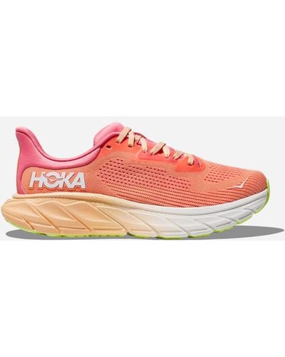 Hoka One One Arahi 7 Chaussures pour Femme en Papaya/Coral Taille 36 2/3 | Route - Rouge