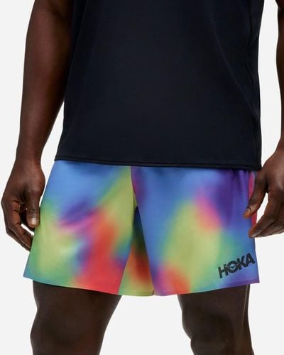 Hoka One One Shorts, 18 cm für Herren in Multi Größe XS | Shorts - Blau