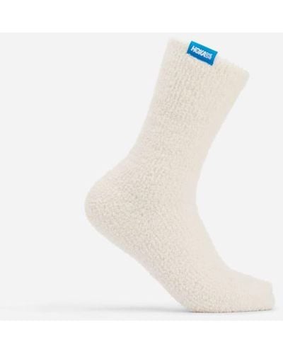 Hoka One One ORA Socken in Eggnog Größe S/M - Weiß