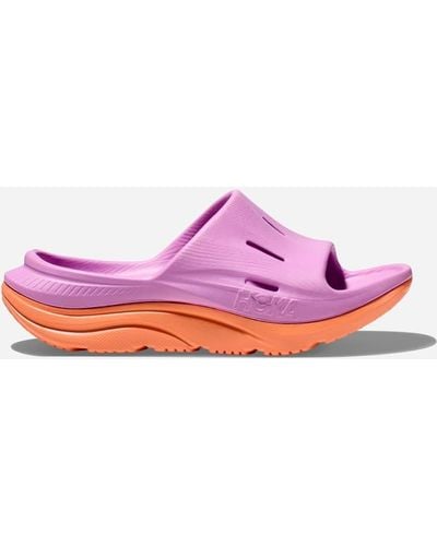 Hoka One One Ora Recovery Slide 3 Chaussures pour Enfant en Cyclamen/Mock Orange Taille 36 2/3 | Récupération - Violet