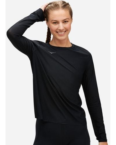 Hoka One One Haut de running à manches longues Airolite pour Femme en Black Taille XS | T-Shirts À Manches Longues - Noir