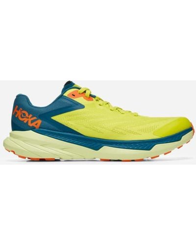 Hoka One One Zinal Chaussures pour Homme en Evening Primrose/Blue Coral Taille 40 2/3 | Trail - Jaune