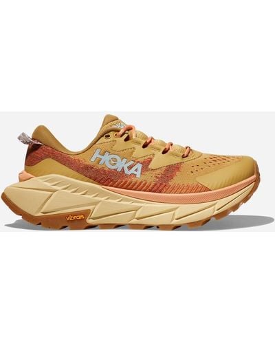 Hoka One One Skyline-Float X Chaussures pour Homme en Flaxseed/Pollen Taille 40 2/3 | Randonnée - Jaune