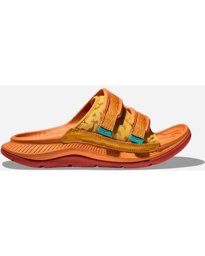 Hoka One One Ora Luxe Chaussures en Golden Yellow/Desert Sun Taille M42 2/3/ W44 | Récupération - Orange
