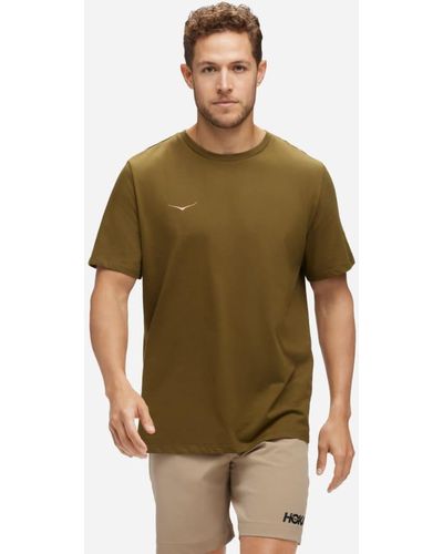 Hoka One One Grafik-T-Shirt für Herren in Dark Olive Größe L | Kurzarmshirts - Grün
