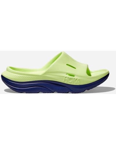 Hoka One One Ora Recovery Slide 3 Schuhe für Herren in Lettuce/Bellwether Blue Größe 38 | Freizeit - Mehrfarbig