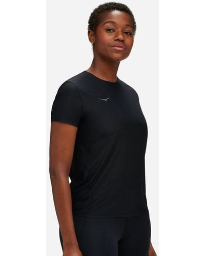 Hoka One One Haut de running Airolite pour Femme en Black Taille L | T-Shirts À Manches Courtes - Noir