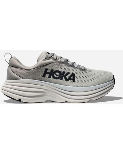 Hoka One One Bondi 8 Chaussures pour Homme en Sharkskin/Harbor Mist Taille 40 2/3 | Route - Multicolore