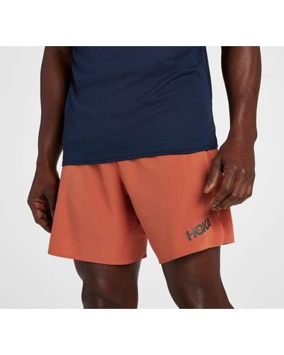 Hoka One One Shorts, 18 cm für Herren in Baked Clay Größe L | Shorts - Blau