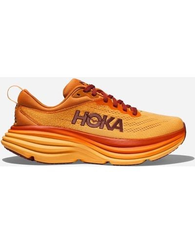 Hoka One One Bondi 8 Chaussures pour Femme en Amber Haze/Sherbet Taille 36 2/3 | Route - Orange