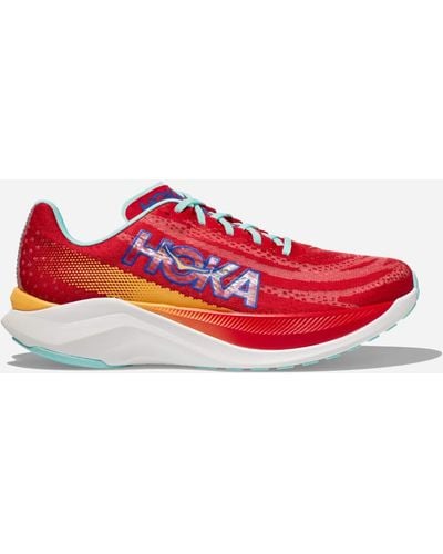 Hoka One One Mach X Chaussures pour Homme en Cerise/Cloudless Taille 40 2/3 | Route - Rouge