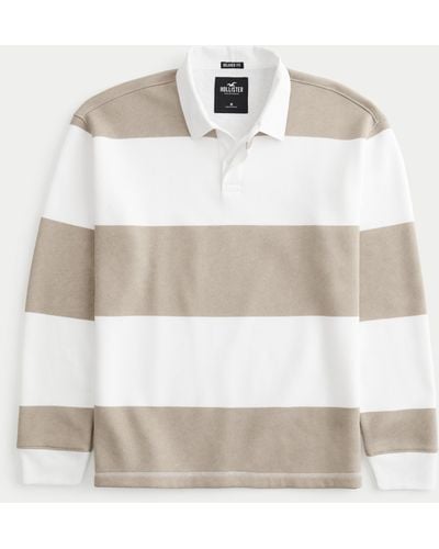 Hollister Rugby-Sweatshirt in Relaxed Fit - Weiß