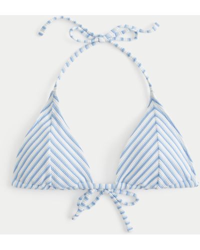 Hollister Scrunch-ribbed Multi-way Triangle Bikini Top - Blue
