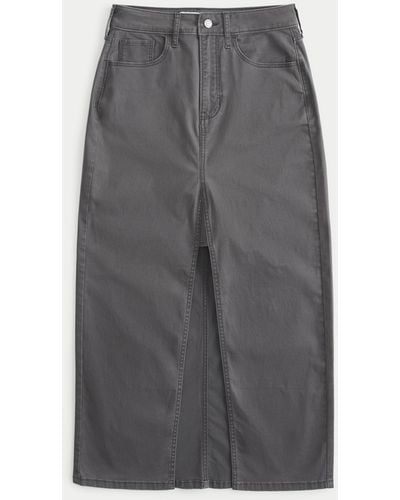 Hollister Twill Maxi Skirt - Grey